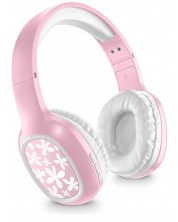 Ασύρματα ακουστικά Cellularline - MS Basic Shiny Flowers, ροζ -1
